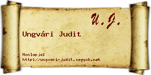 Ungvári Judit névjegykártya